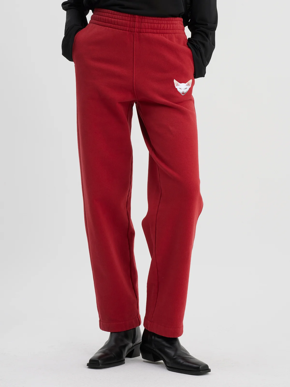girl wearing rosered joggers
