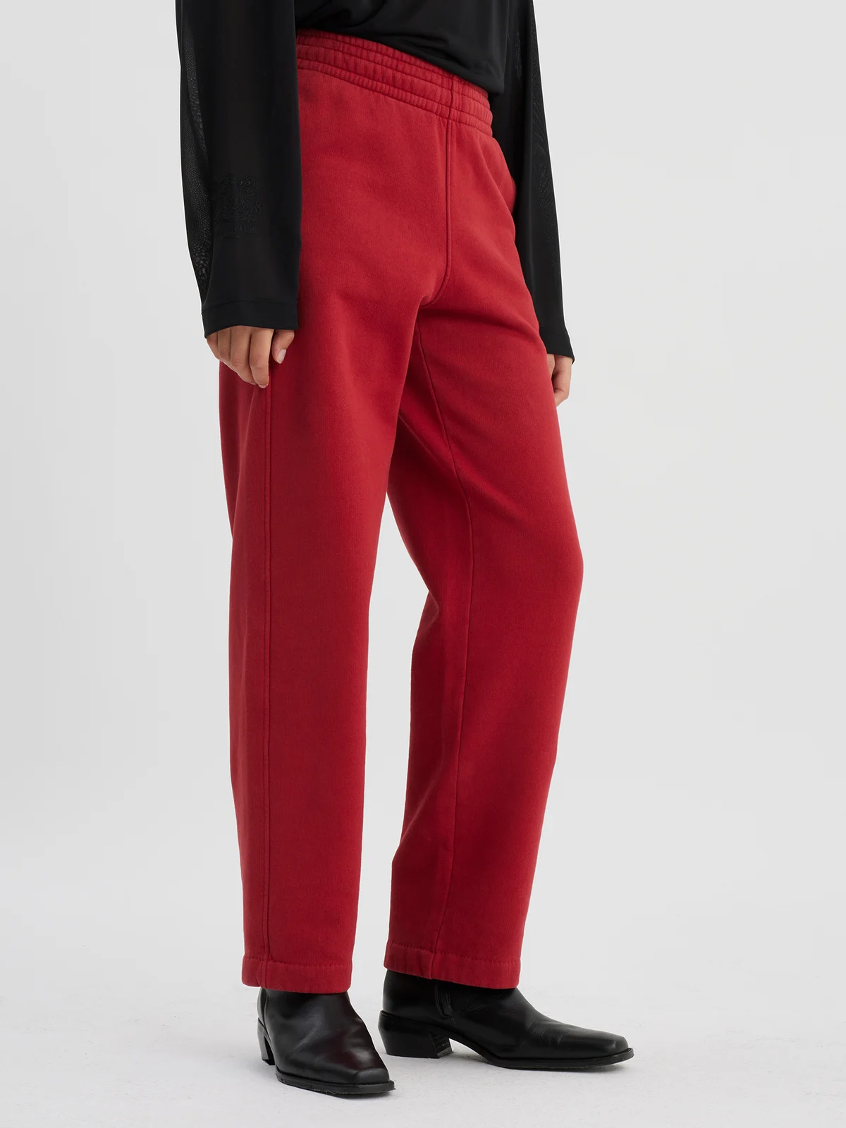 girl wearing rosered joggers