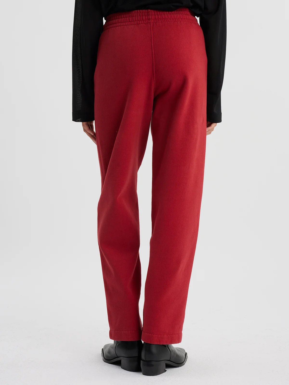 girl wearing rosered joggers