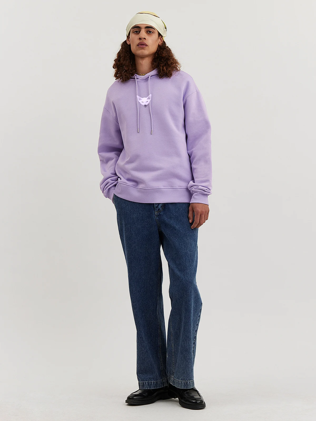 Man wearing Violet Hoodie